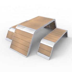 <strong>Outdoor</strong> Metal <strong>and</strong> WPC Picnic <strong>Table</strong> <strong>and</strong> <strong>Bench</strong> <strong>Set</strong> - Product Image 3