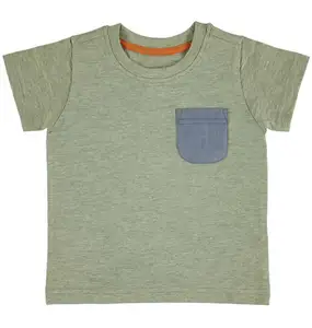 blank slub cheap wholesale 100% cotton kids t-shirt pocket