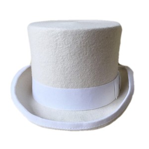 Victoria Mad Hatter Ma Thuật Trick Topper Chính Thức Mũ Len Cảm Thấy Trắng Top Hat - Product Image 3