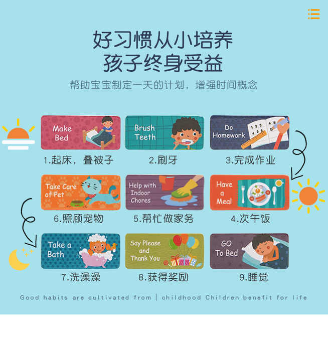 Child Wooden Responsibility Chart Good Habits Behavior Record