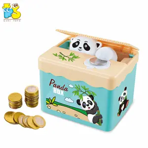 Hot selling gift for kids plastic toys piggy bank cartoon animal steal coin money box