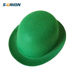 S-UNION 自定义绿色顶帽子嘉年华小丑毛毡派对帽子花式圆顶帽子
