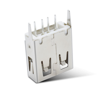 Conector usb hembra tipo a de 180 grados para pcb, conector usb vertical de 4 pines DIP