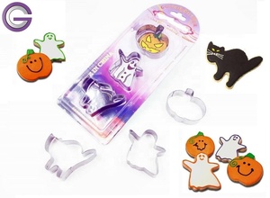Set di 3 Stampini/Formine per Biscotti a Forma di Zucca di <span class=keywords><strong>Halloween</strong></span> in Acciaio Inossidabile - Product Image 2