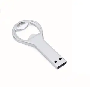 Дешевый USB-открывалка для рекламы с логотипом, металлическая форма ключа, открывалка для бутылок, USB-флеш-накопитель