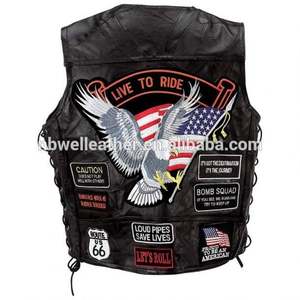 Genuine leather <span class=keywords><strong>biker</strong></span> vest per gli uomini - Product Image 3