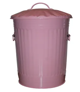 46L litre pink decorative household metal dustbin