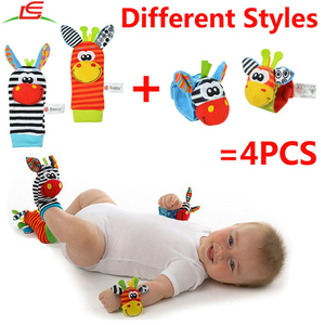 <span class=keywords><strong>Hochet</strong></span> en peluche pour bébé nouveau-né, <span class=keywords><strong>hochet</strong></span> en tricot pour poignet et chaussettes pour les pieds - Product Image 2