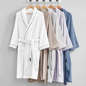 Luxury 100% cotton waffle/terry cloth/velour hotel bathrobe