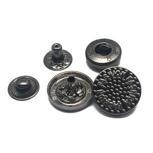 Boutons-pression en alliage de zinc écologiques personnalisés, noirs, sans <span class=keywords><strong>minimum</strong></span>, embossés, vierges, accessoires pour vêtements pour femmes - Product Image 5