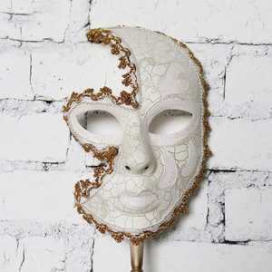 <span class=keywords><strong>Masque</strong></span> de carnaval <span class=keywords><strong>pour</strong></span> femmes, <span class=keywords><strong>masque</strong></span> de fête de mariage, <span class=keywords><strong>masque</strong></span> de mascarade, <span class=keywords><strong>masque</strong></span> complet en plastique blanc, écologique, réutilisable, sur un bâton - Product Image 5