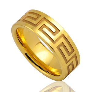 8 MILLIMETRI Greco Chiave Anello di Carburo di Tungsteno Anello di Nozze D'oro - Product Image 3