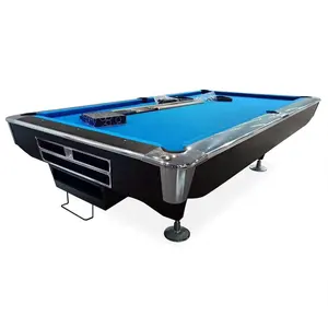 Meja Billiard Batu Tulis 8 Kaki Warna Kayu, Meja Billiard/Meja Kolam 9 Bola Snooker Meja Kolam