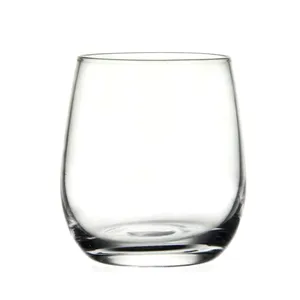 Groothandel Aangepaste mondgeblazen Loodvrije Clear Crystal Stemless Wijnglas Cup/kristal wijn glas/Wijn Glas