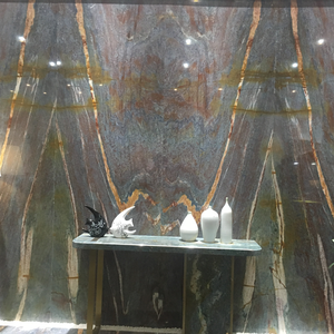 Brazilian Blue Gold Granite Hotel Rezeption Schreibtisch poliert und offenes Buch Design Blue Louise Granitplatten Preis