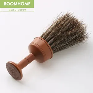 boomhome long horse hair bristles counter dusting brush barber neck duster with wooden handle