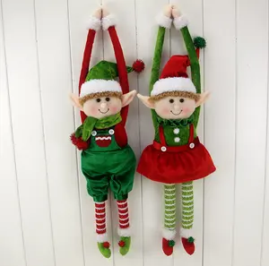 wholesale custom cheap christmas plush elf toy with long arms