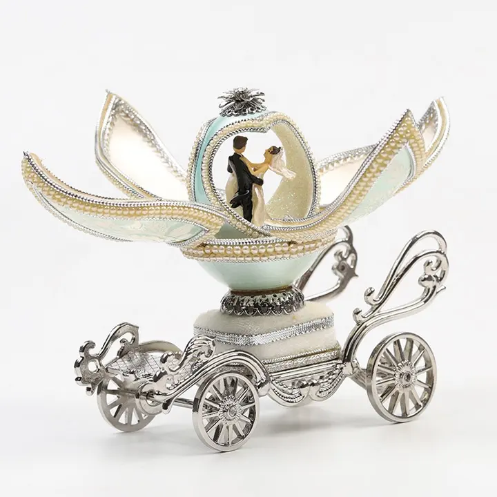 Splendida Favore di Cerimonia Nuziale Regalo Faberge Uova di Music Box