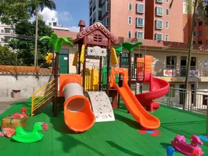 Backyard Kids Playground Bright Color Kids Outdoor Play Structures Backyard Playground Sets QX-018B