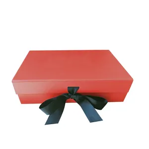 Caja de regalo magnética plegable con cierre de cinta