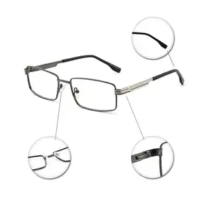2024 klassische herrenbrille metall optikrahmen schwarzer rahmen herren quadratische rand