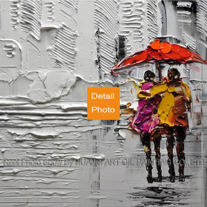 Artiste qualifié peint à la main couteau texturé <span class=keywords><strong>paysage</strong></span> <span class=keywords><strong>peinture</strong></span> à l'huile couleurs <span class=keywords><strong>noir</strong></span> <span class=keywords><strong>et</strong></span> <span class=keywords><strong>blanc</strong></span> couteau à huile épais <span class=keywords><strong>peinture</strong></span> de <span class=keywords><strong>paysage</strong></span> de pluie - Product Image 4