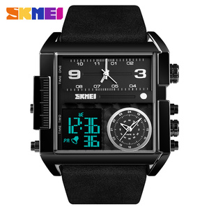 <span class=keywords><strong>Skmei</strong></span> — montre-bracelet numérique en cuir, couleur or, pour hommes, grand cadran, étanche, nouveau design à la mode, 3 fois, <span class=keywords><strong>1391</strong></span> - Product Image 6