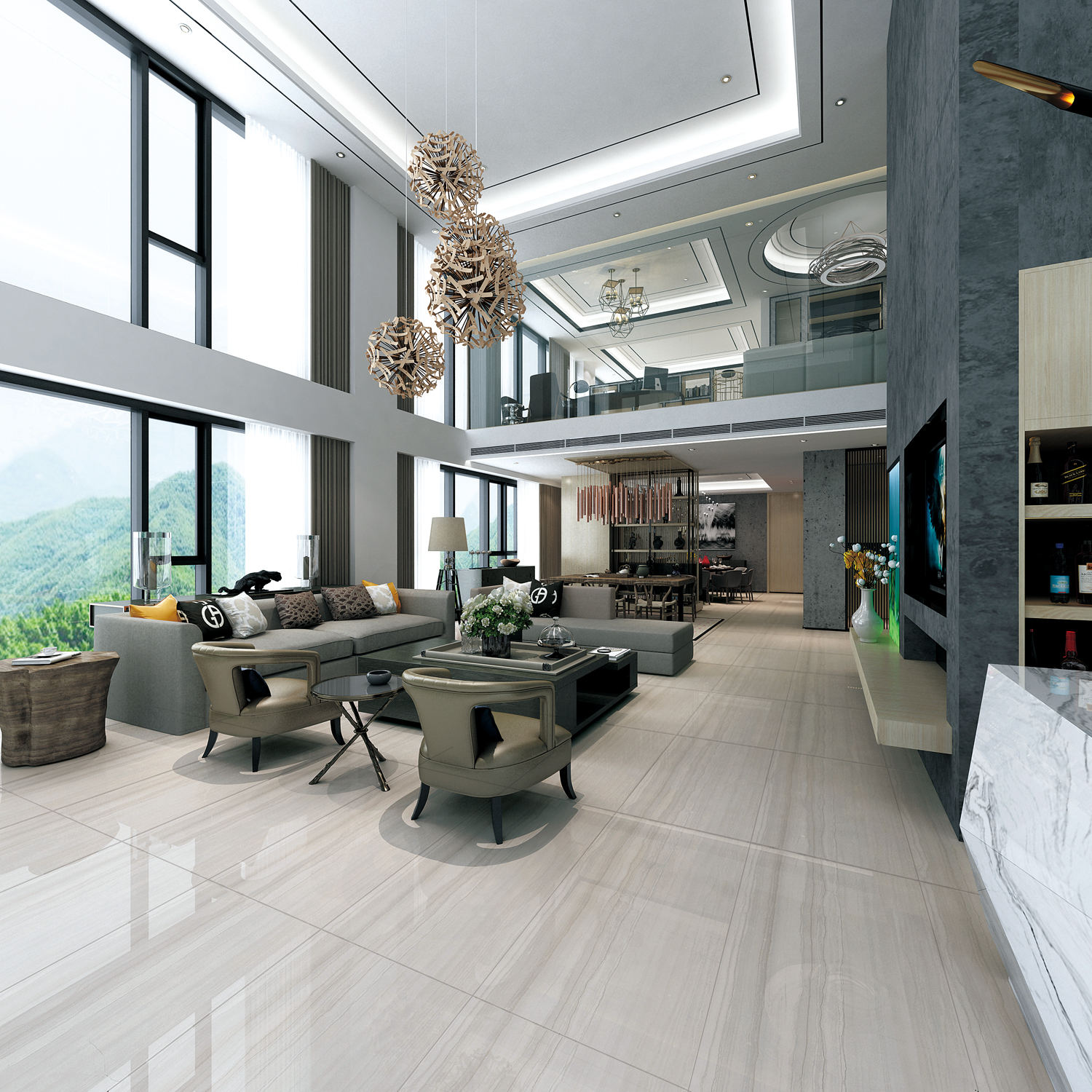 Hasin Popular Design Grey Color 600*1200mm Rustic Floor Tiles for Living Room