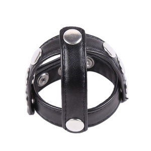2019 nuovo SM uomini PU in pelle pene anello Bondage gallo ritardare l'eiaculazione giocattoli BDSM coppie adulti sesso contenimento erotico Fetish - Product Image 3