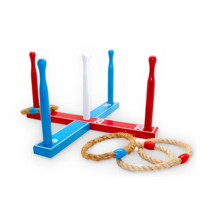 Jouets de jardin d'extérieur pour tous les âges Lancer des anneaux en bois Lancer des jeux de cour Structure - Product Image 1