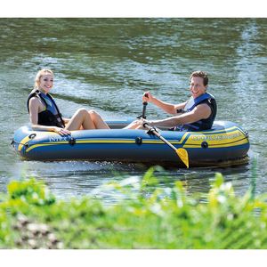 Intex Uitdager 2 Sport Serie 68367 Pvc Opblaasbare Vissersboot Voor Meer Roeien En Buiten Drijven Voor Rivierraften