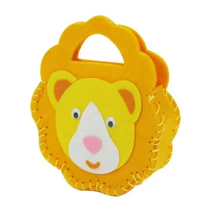 Bolsa de feltro de desenhos, brinquedos educativos personalizados engraçados de desenhos animados, sacola de feltro artesanal para crianças, diy, bolsa colorida