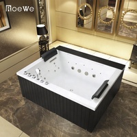 Baignoire à remous pour deux personnes avec contrôle numérique et grande cascade, baignoire hydromassante en acrylique