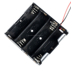 Plastica nera cellulare 4xAA (<span class=keywords><strong>UM</strong></span>-* 4) 6 v Battery Case Holder Box con cavo - Product Image 2