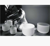 Bol chantant en quartz givré Perfect Pitch 432Hz, 6-26 pouces, avec étui de transport, son méditatif pour le yoga, la guérison sonore et l'énergie