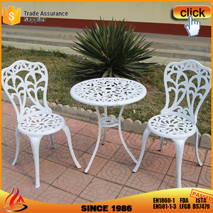 Patio Furniture <strong>Balcony</strong> <strong>Table</strong> and Chairs Garden Cast Aluminum in White Color Outdoor Furniture Garden Set Metal 3 Year - Product Image 6