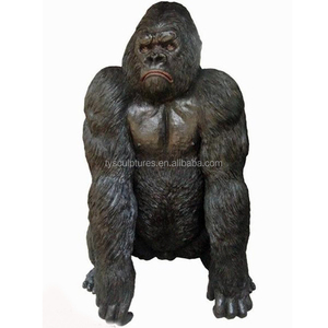 Escultura de bronce de animales de latón grande para jardín, escultura de gorila para decoración de parque zoológico al aire libre - Product Image 2