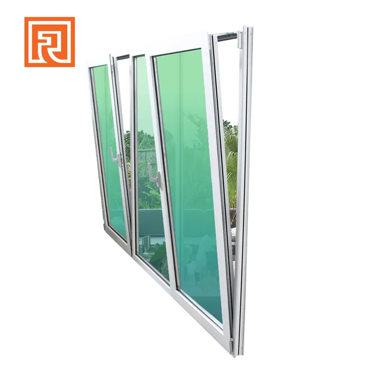 aluminum tilt and turn window with reflective green glass