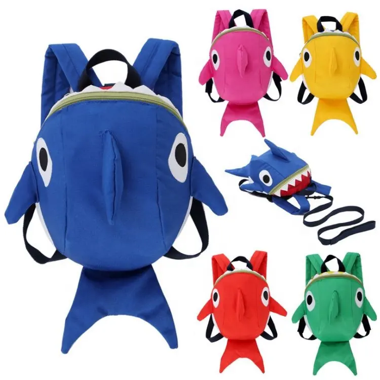 슬링 학교 가방 새로운 모델 어린이 만화 상어 유치원 가방 배낭