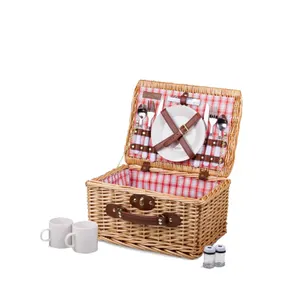 Wicker Picnic Hamper 4 Person Picnic Basket Wholesale Home Decoration Carton Package Angel Folk Art Rectangle Willow Requested