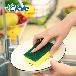 Spons Cuci Piring Persegi Panjang Grosir Custom, Bantalan Pembersih Dapur Rumah Tangga Bahan Polyester PU Spons Persegi Panjang - Product Image 2