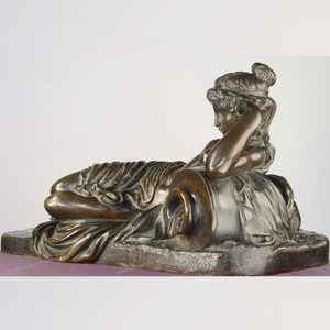 Statue de femme endormie Sculpture d'art de dame allongée en bronze de style européen nouveau design - Product Image 2