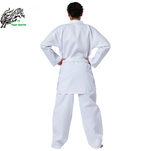 <span class=keywords><strong>WTF</strong></span> V-Neck White <span class=keywords><strong>Taekwondo</strong></span> Gi Material acanalado Ropa de artes marciales - Product Image 3