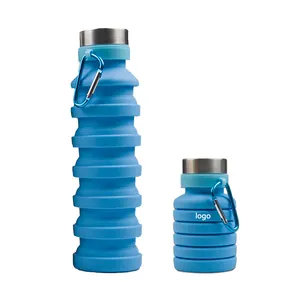 Hot Selling Bpa-free Soft Silicone Collapsible Foldable Drinking Water Bottle Silicone Travel Sports Water Bottle