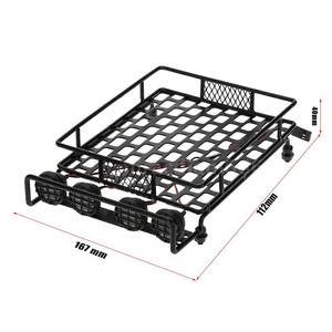 Bandeja de equipaje de techo con luces led para camiones <span class=keywords><strong>Tamiya</strong></span>, rejilla negra D90 D110 Axial RC4WD - Product Image 3