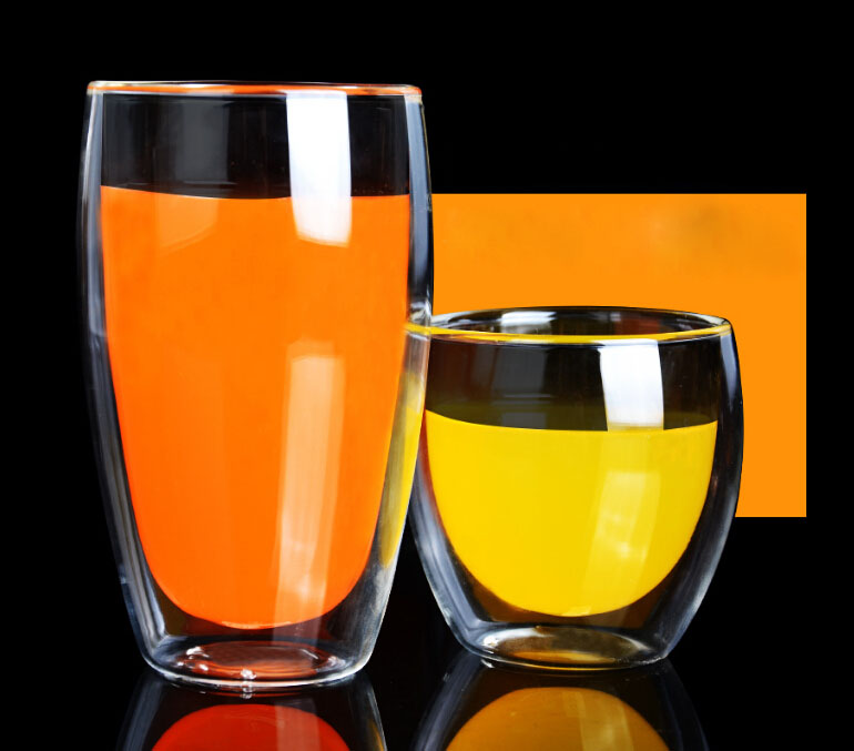 Double-Wall Insulated 15-Ounce Glass Mug For Tea Coffee Latte Dishwasher and Microwave Safe Borosilicate Glass