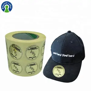 Impresión personalizada rollo adhesivo redondo del sombrero del Snapback de etiqueta de vinilo pegatinas para sombrero