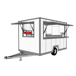 Food Trailers with Bathroom Ice Cream Trailer Mobile Food Truck Vending Cart For Sale