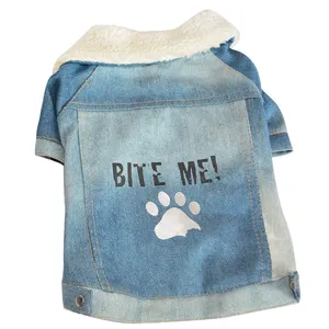 luxury clothes and accessories for pet dog jean jacket set