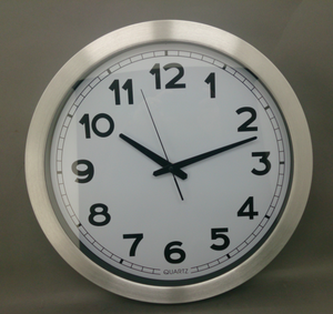Rotondo telaio in alluminio al quarzo moderno <span class=keywords><strong>orologio</strong></span> <span class=keywords><strong>da</strong></span> <span class=keywords><strong>parete</strong></span> in metallo - Product Image 3